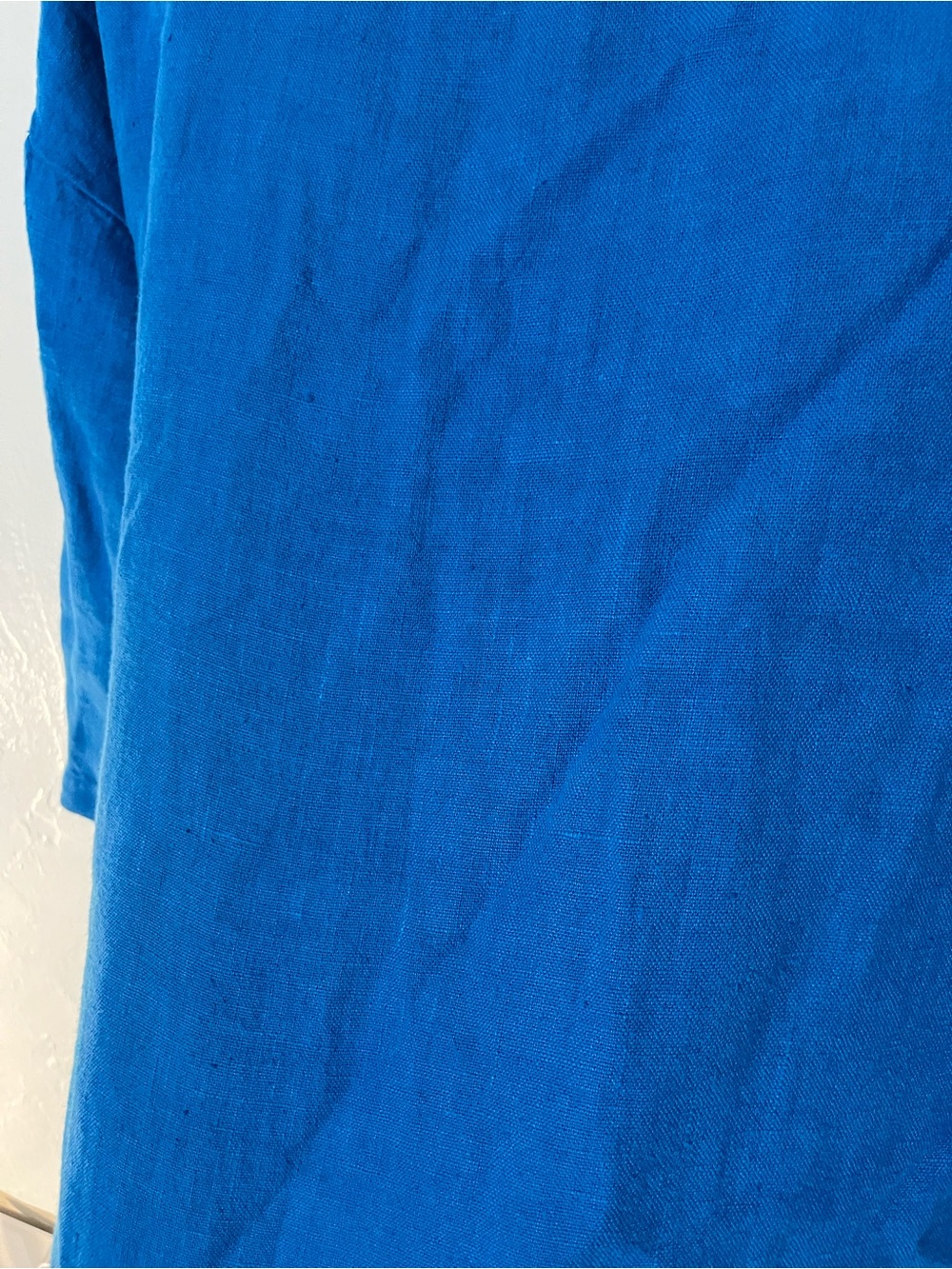Bryn Walker Cobalt Royal Relaxed Blue 100% Linen Boatneck Oversized Top USA Made - Picture 7 of 14